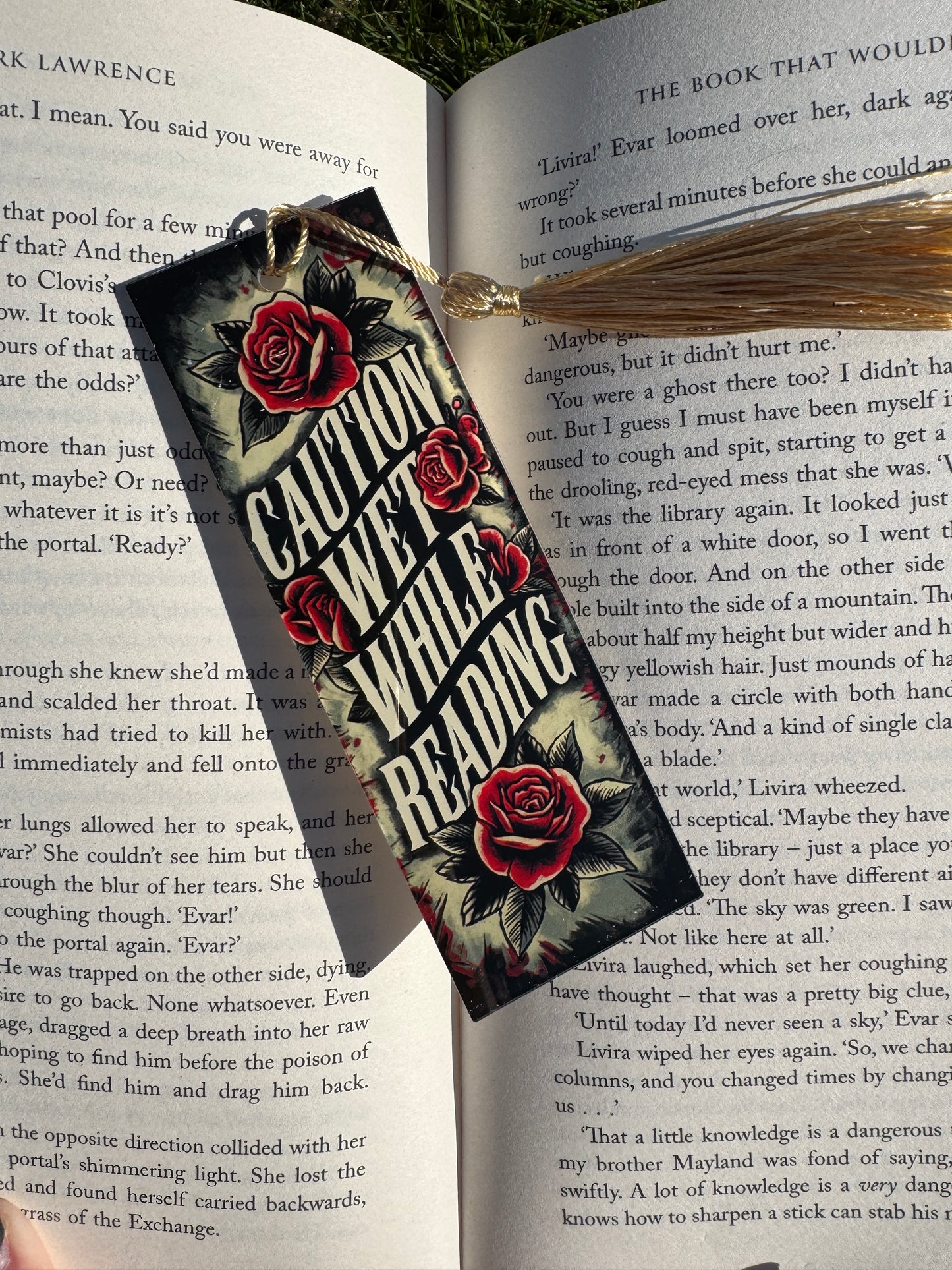 Caution Wet While Reading Bookmark