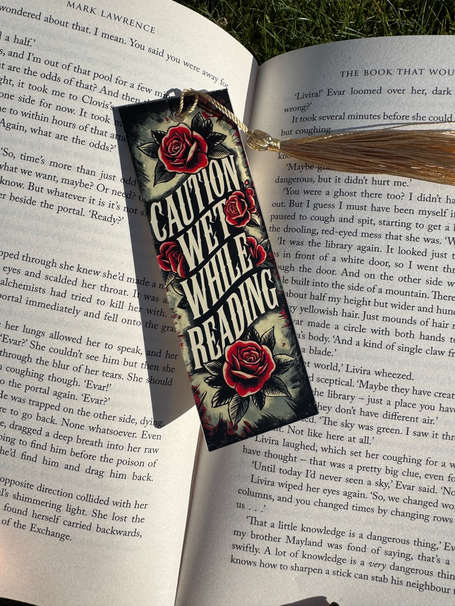 Caution Wet While Reading Bookmark