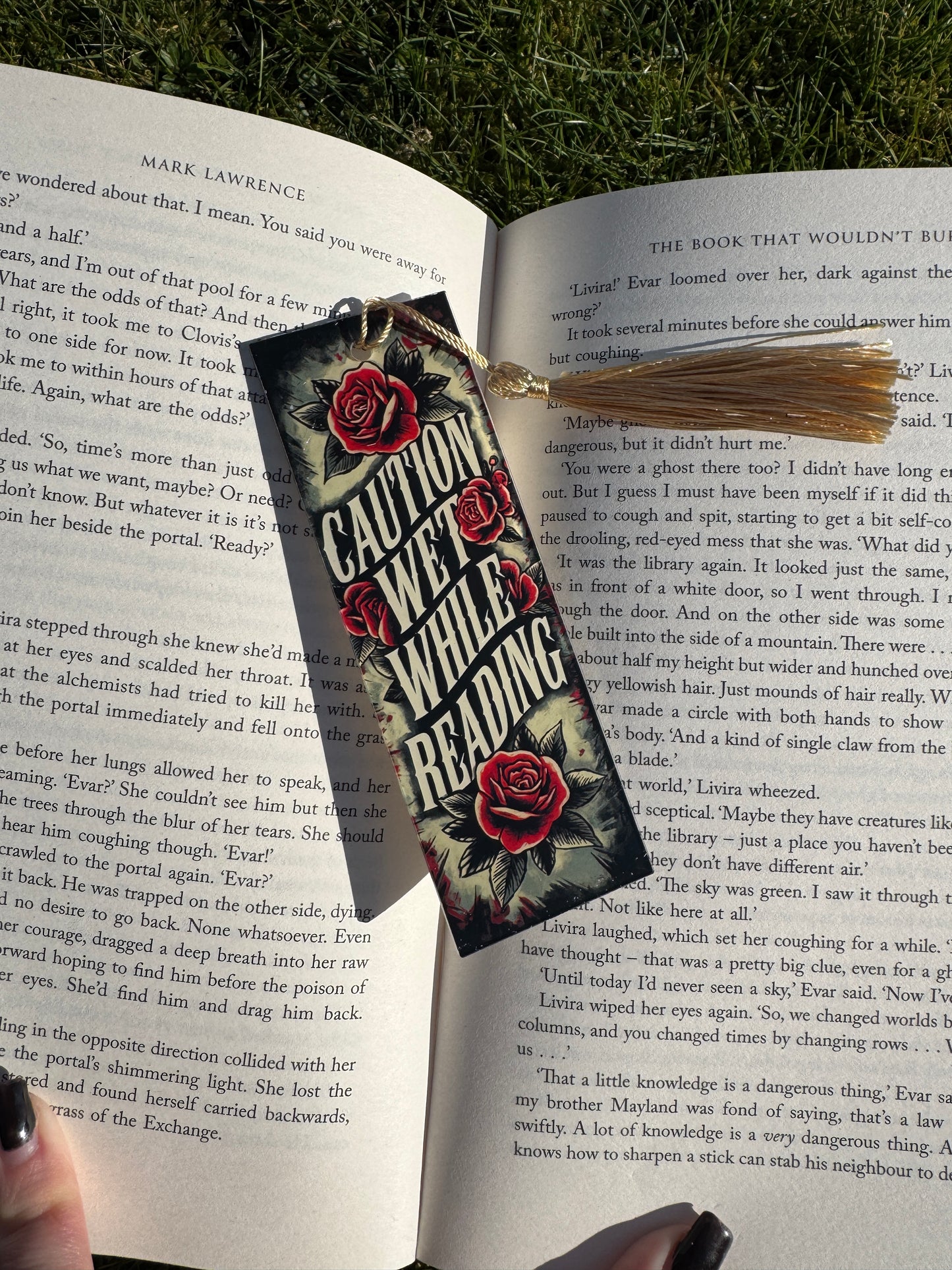 Caution Wet While Reading Bookmark
