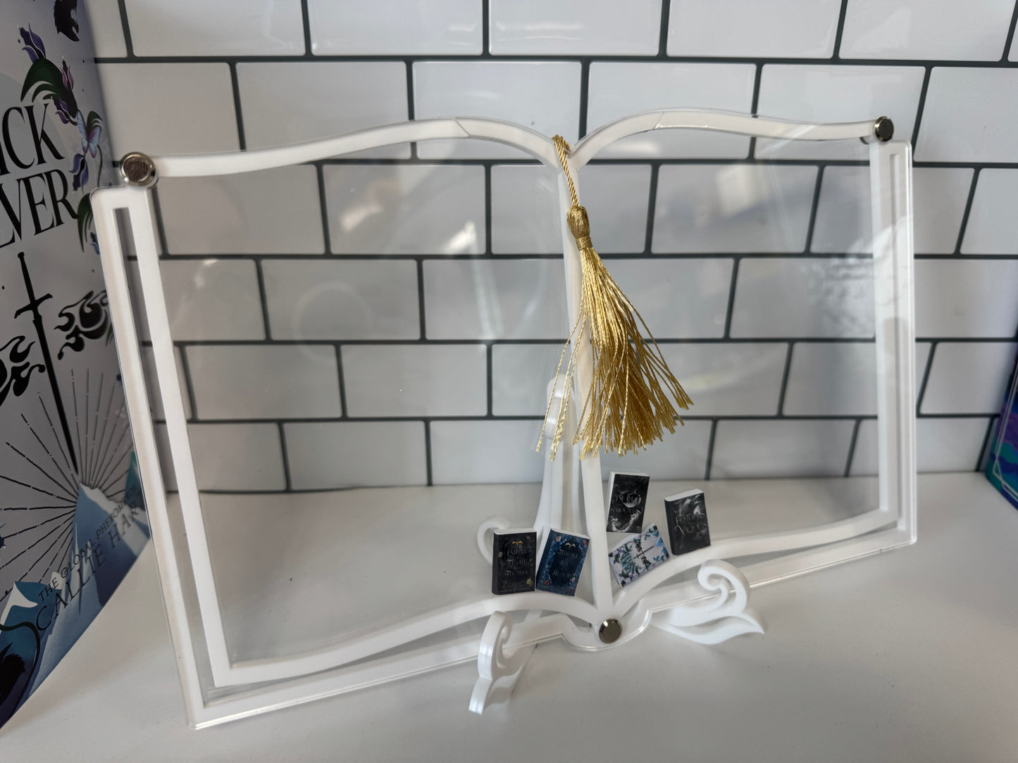 "Read Digitally, Never Forgotten" Book Shelf Display