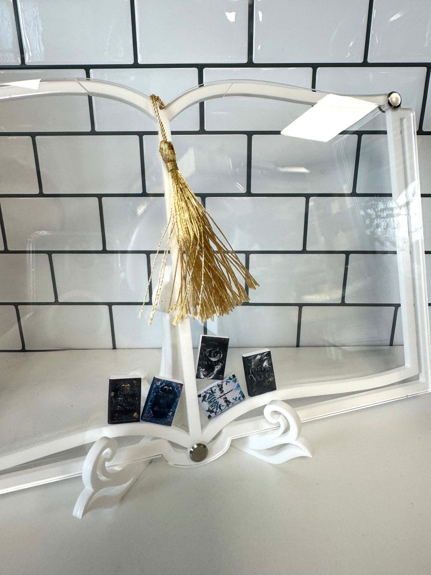 "Read Digitally, Never Forgotten" Book Shelf Display