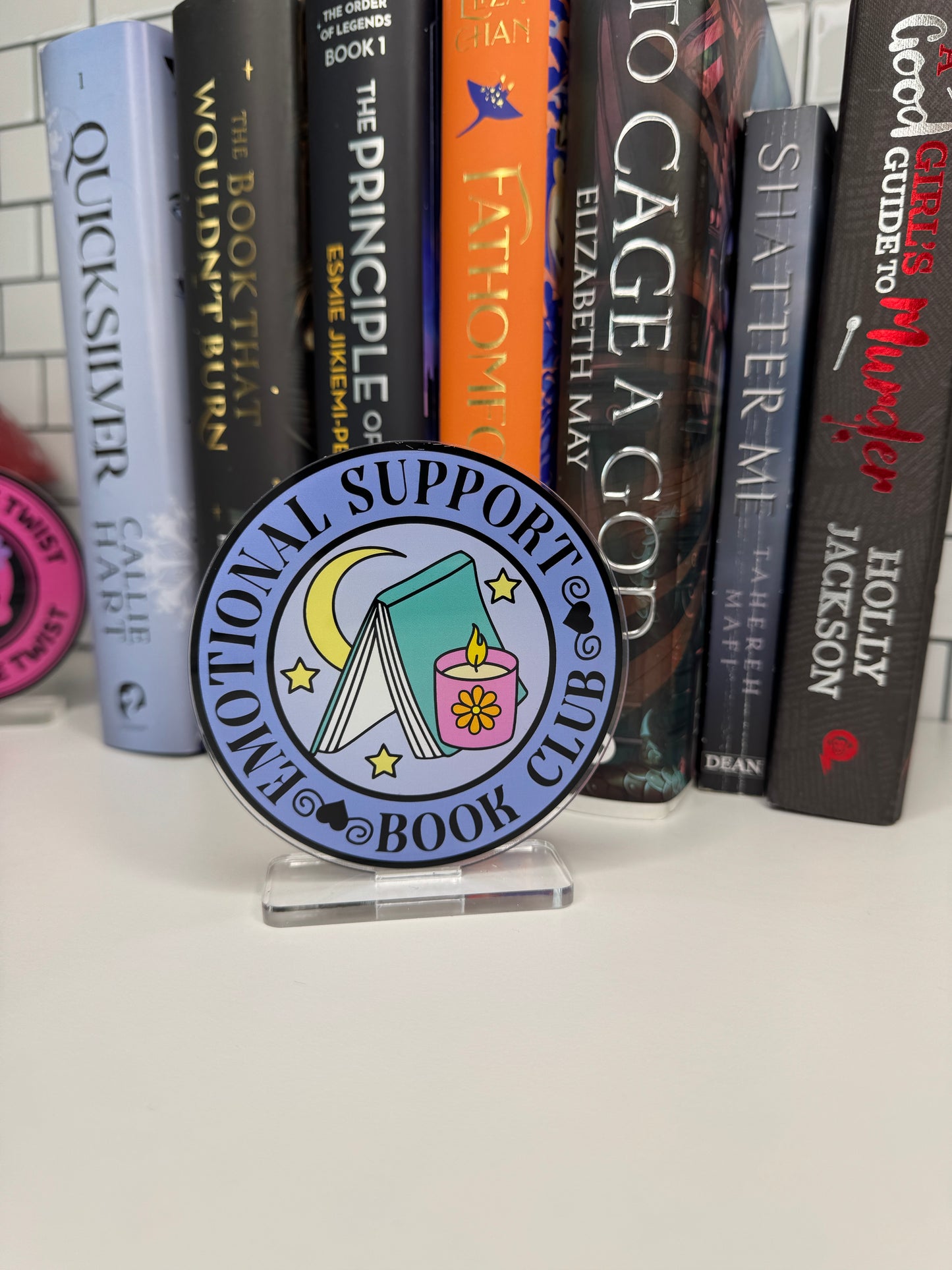 Emotional Support Book Club Book Shelf Decor