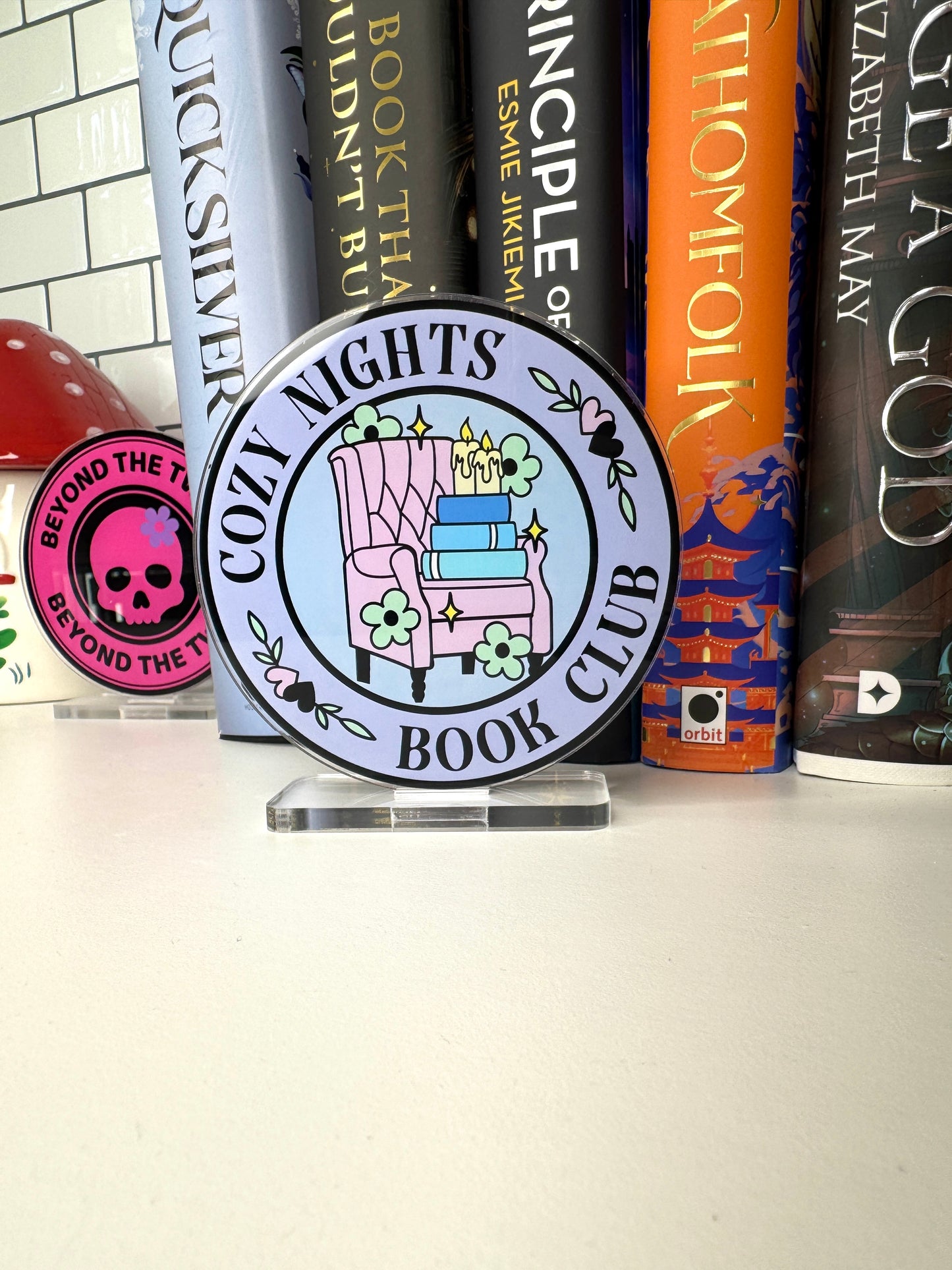 Cozy Nights Book Club Book Shelf Decor