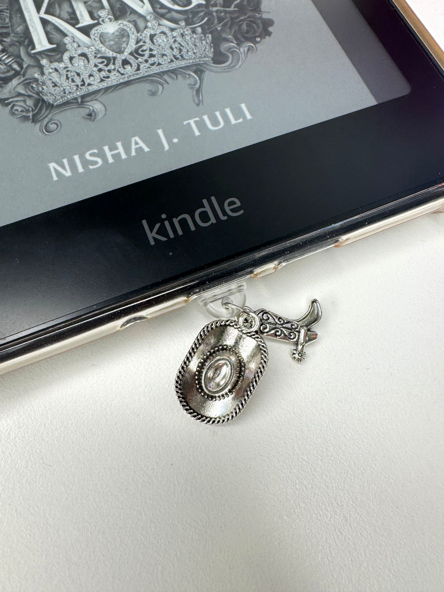 Cowboy Hat and Boot eReader Charm Dust Plug