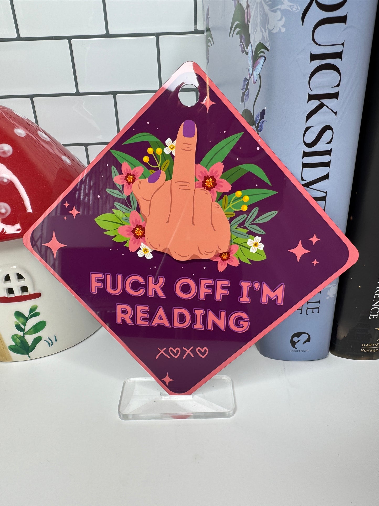 F Off I'm Reading Metal Hanging Sign