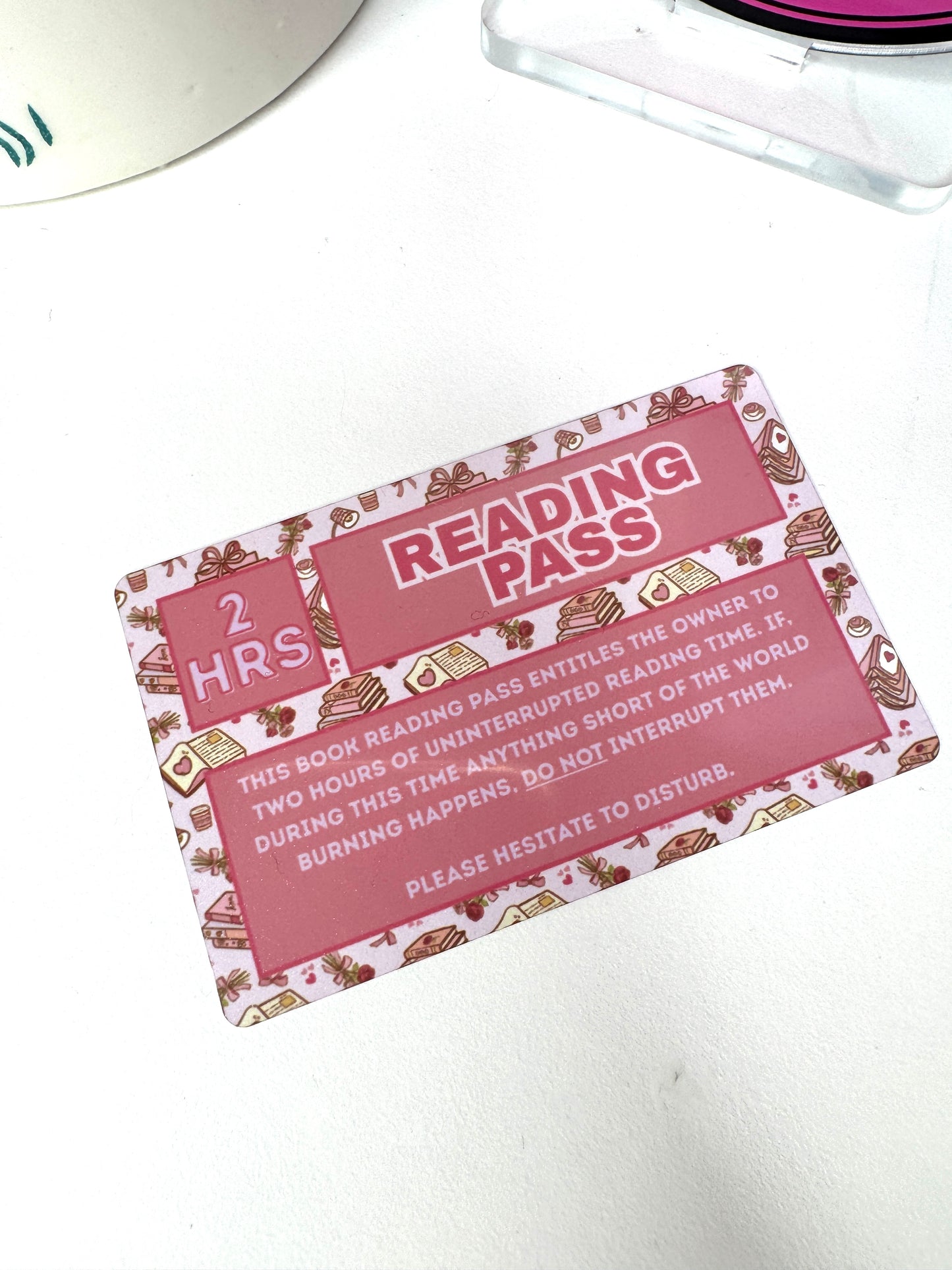 Funny Metal Reading Pass Card
