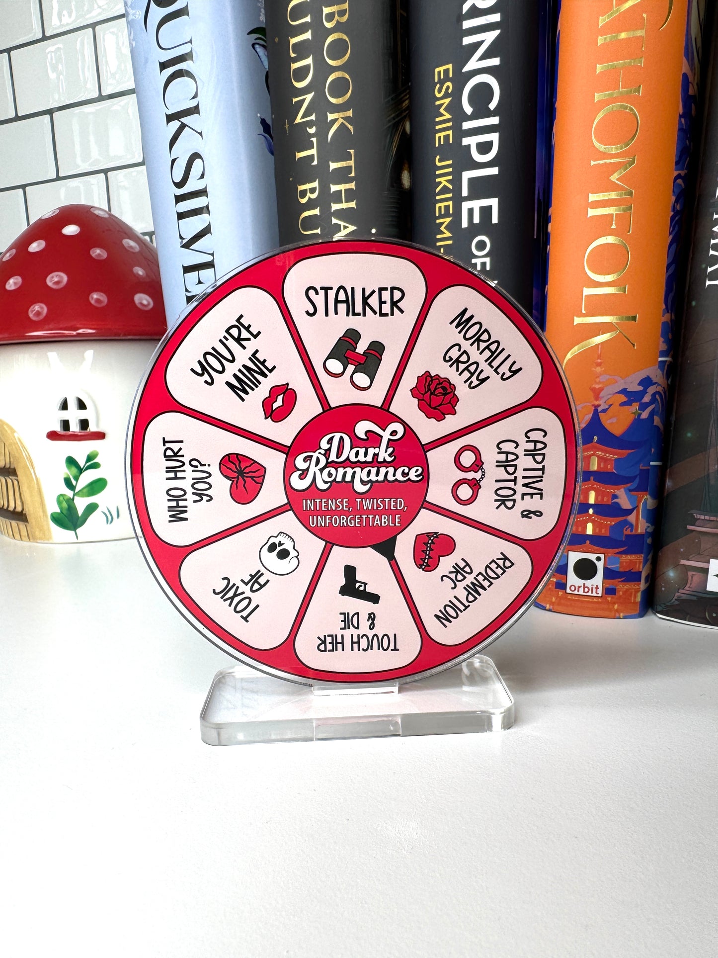 Dark Romance Wheel Book Shelf Decor