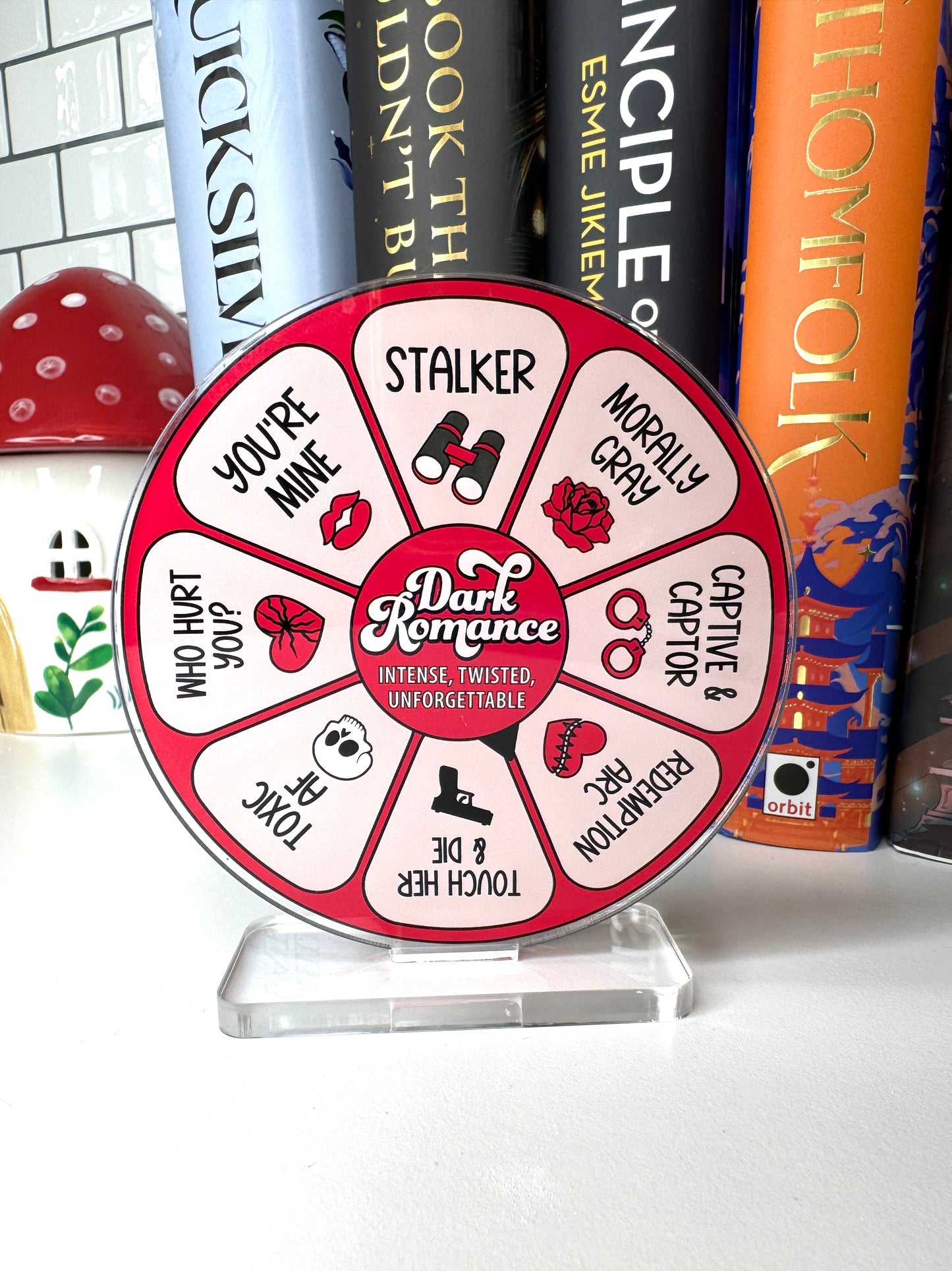Dark Romance Wheel Book Shelf Decor
