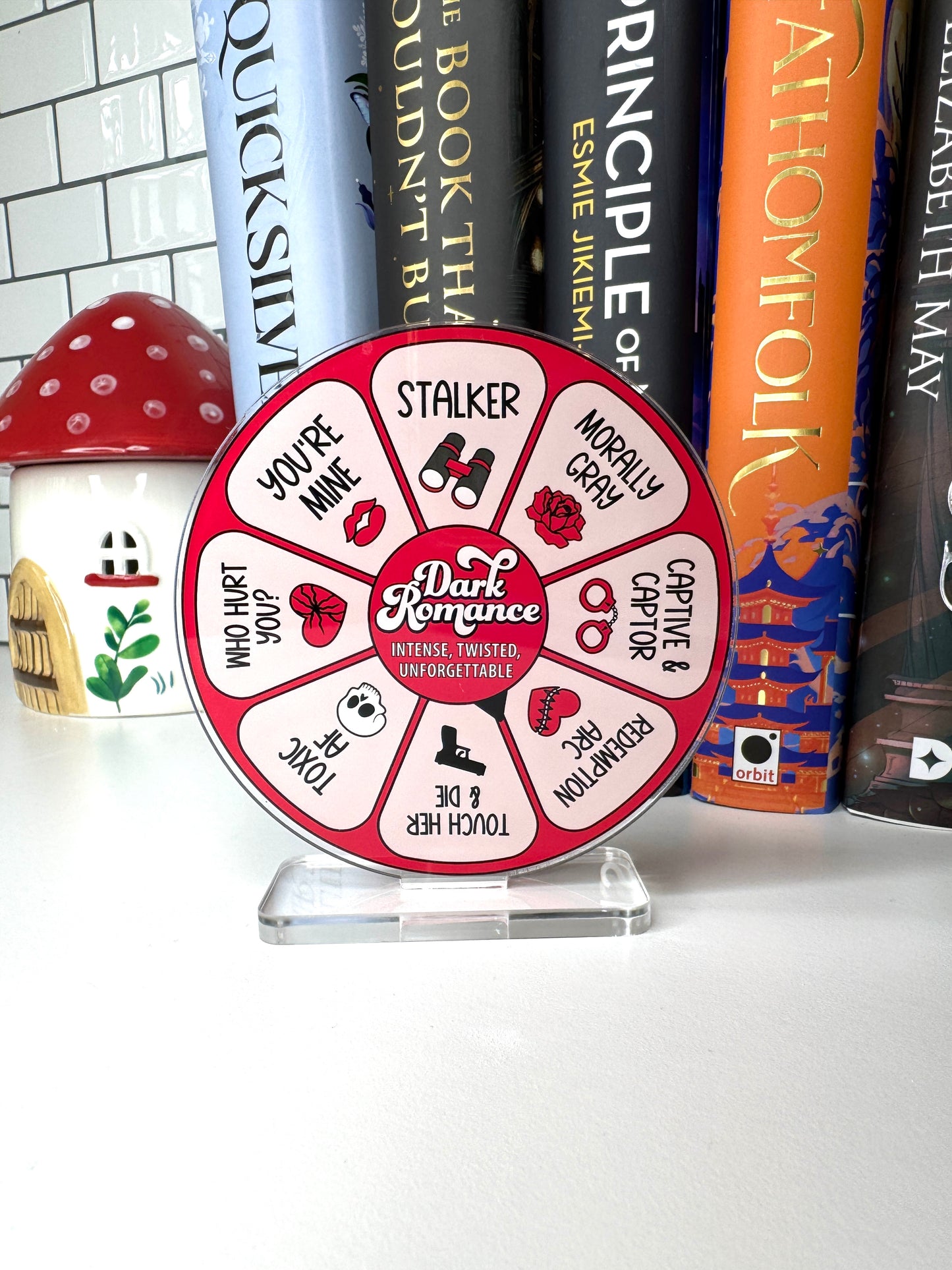 Dark Romance Wheel Book Shelf Decor