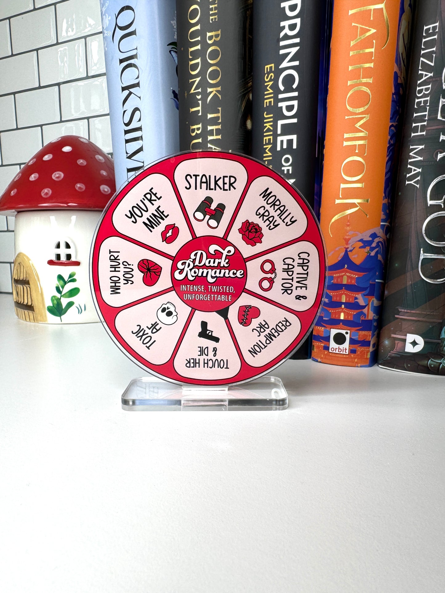 Dark Romance Wheel Book Shelf Decor