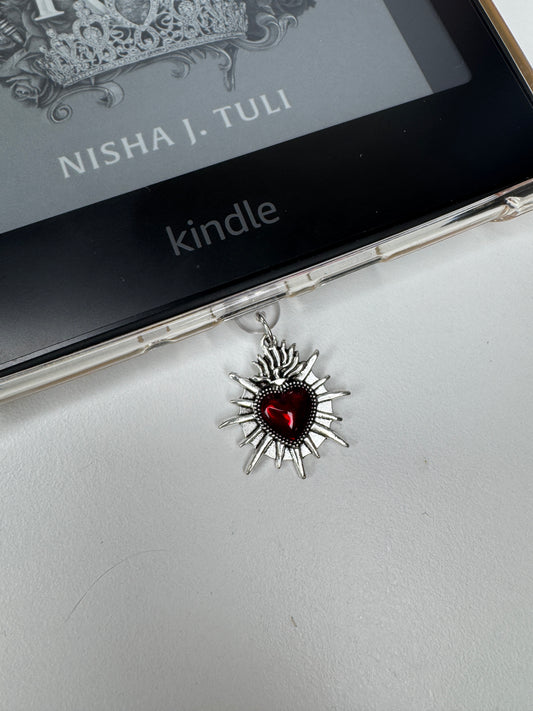 Red Heart eReader Charm Dust Plug