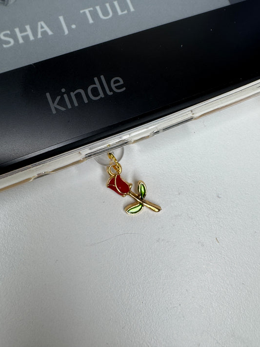Rose eReader Charm Dust Plug