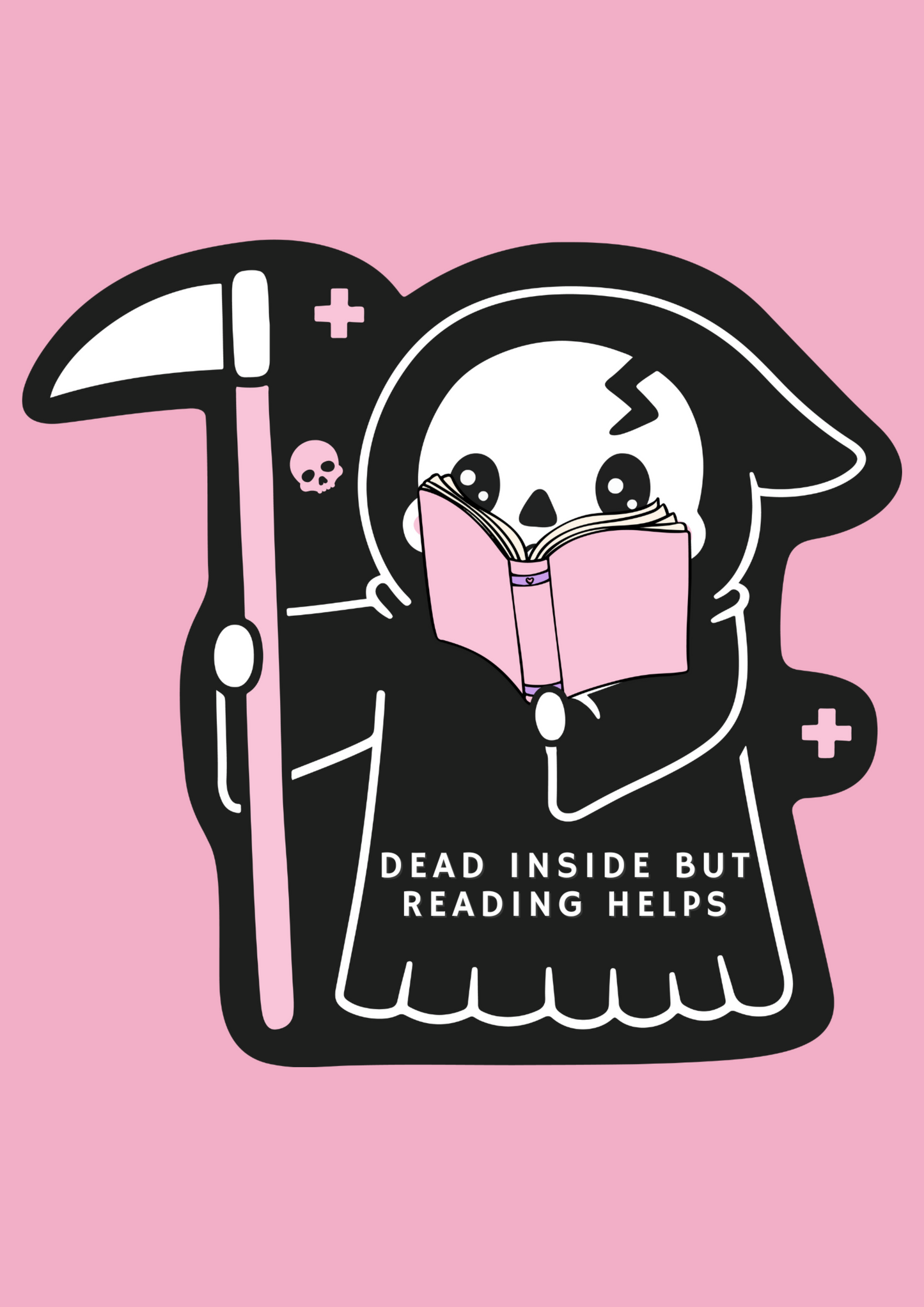 Dead Inside But Reading Helps Iron On Transfer - No Shirt Included