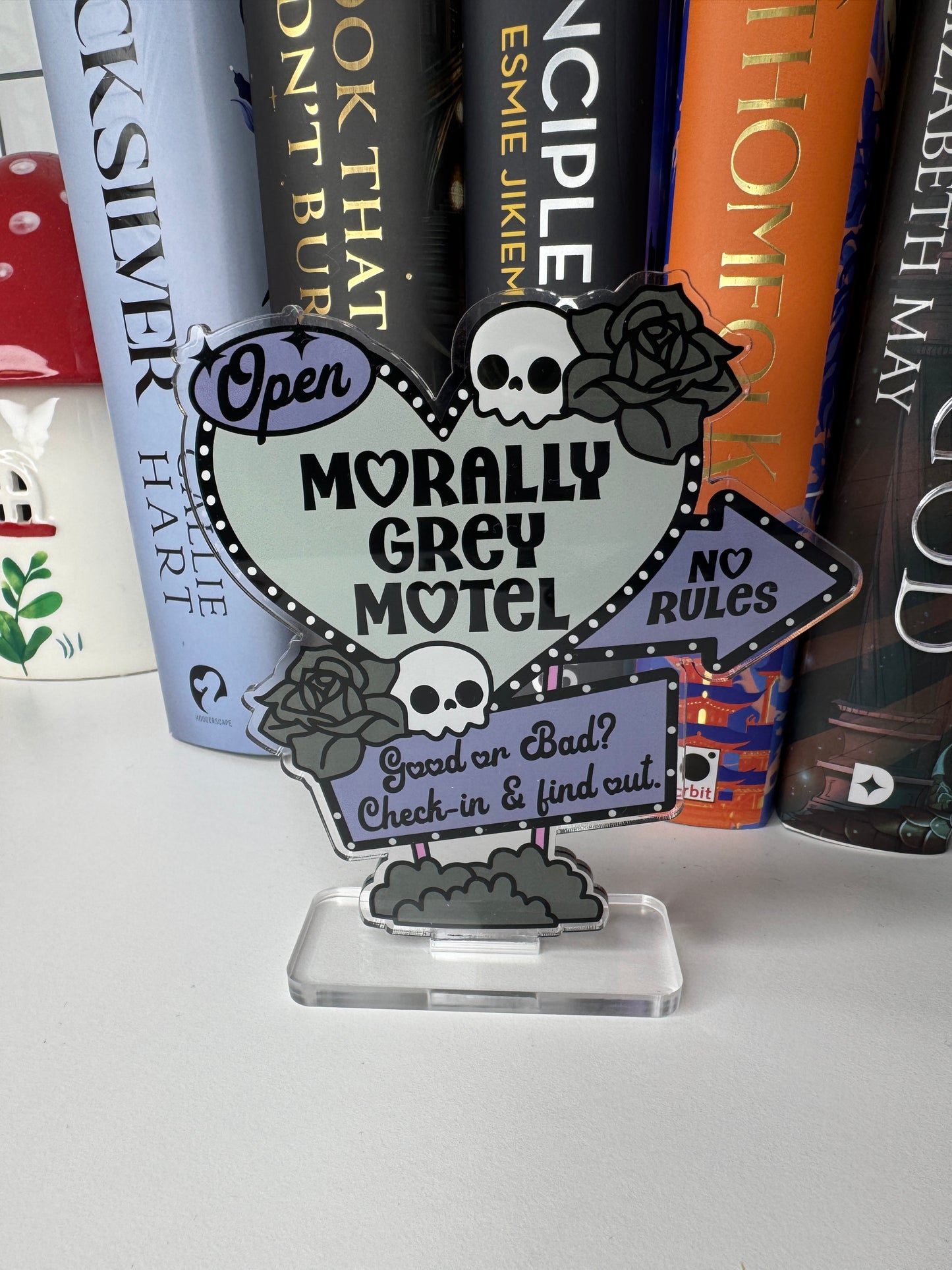 Morally Grey Motel Book Shelf Decor