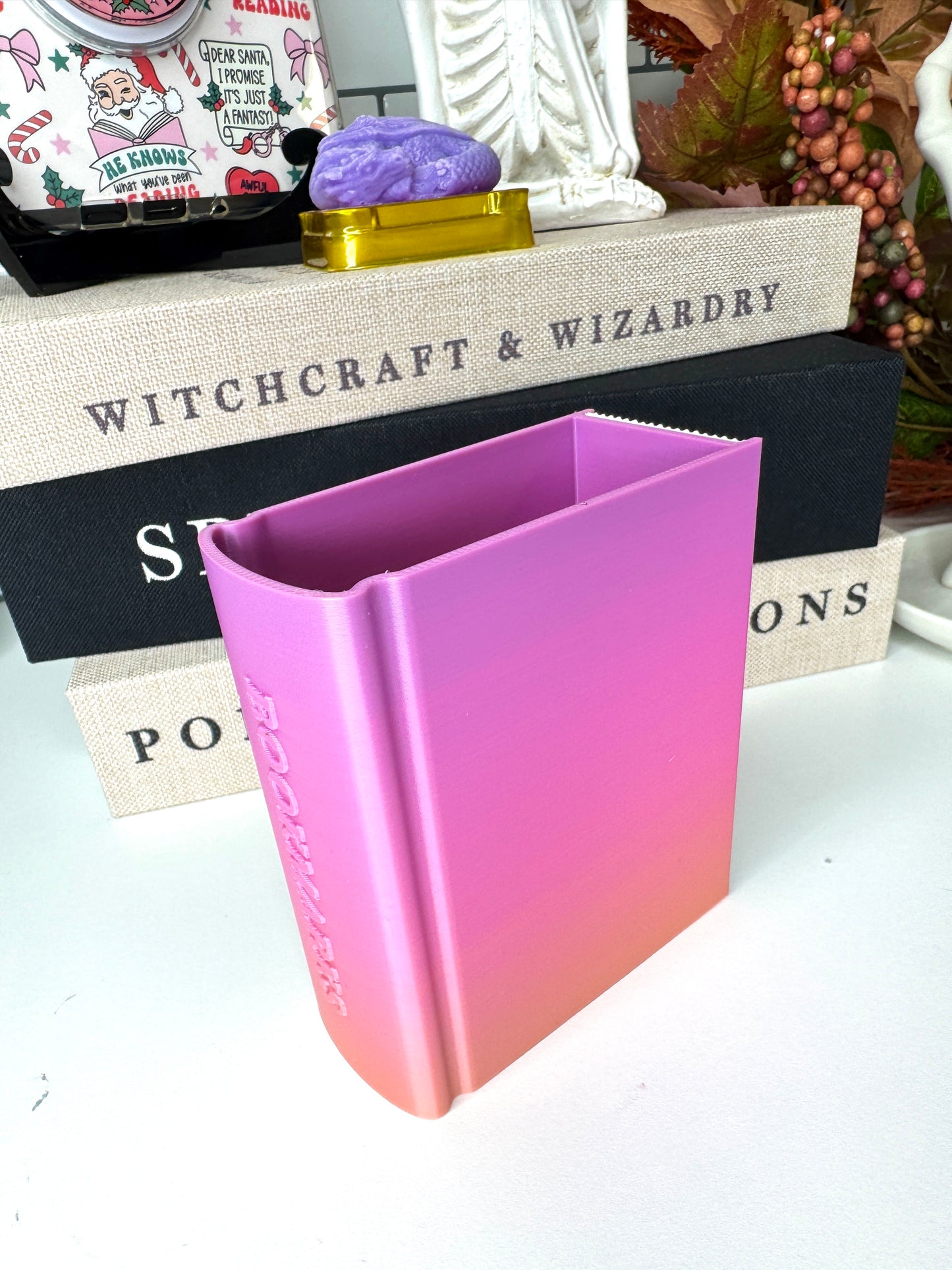 Book Shaped Bookmark Storage Pot