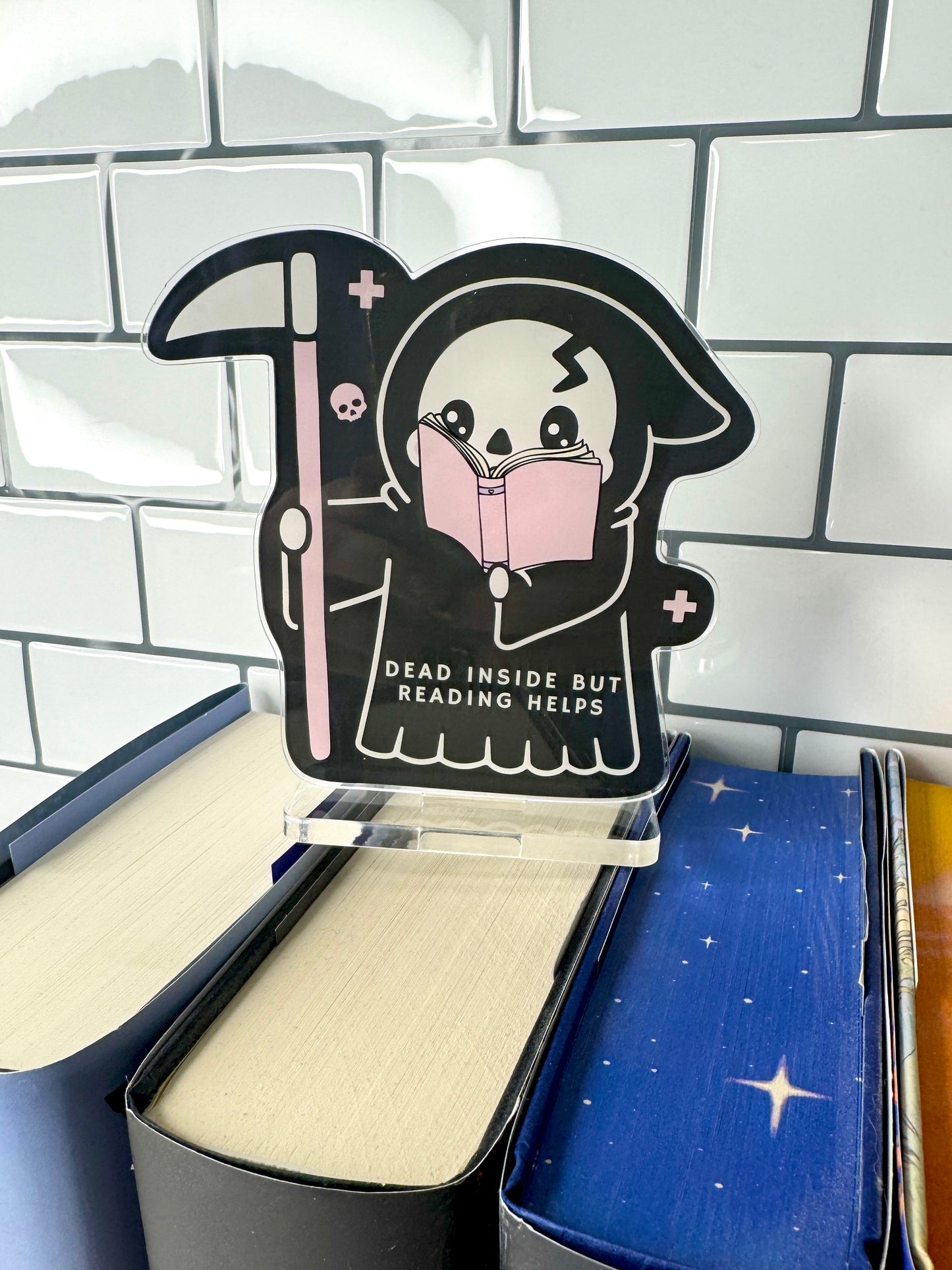 Dead Inside Reaper Book Club Book Shelf Decor