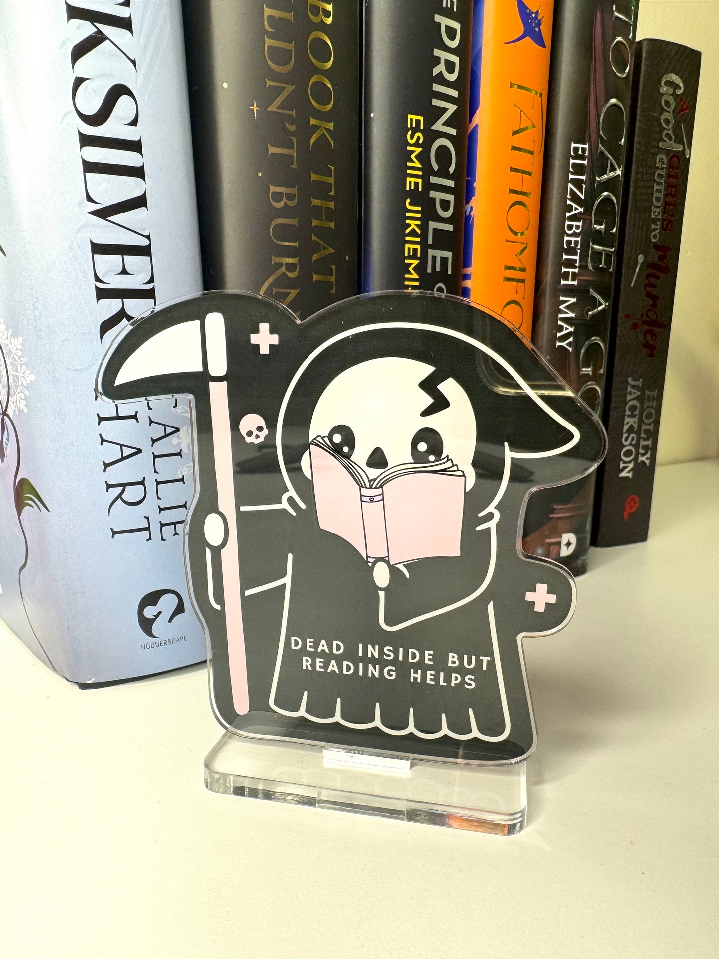 Dead Inside Reaper Book Club Book Shelf Decor