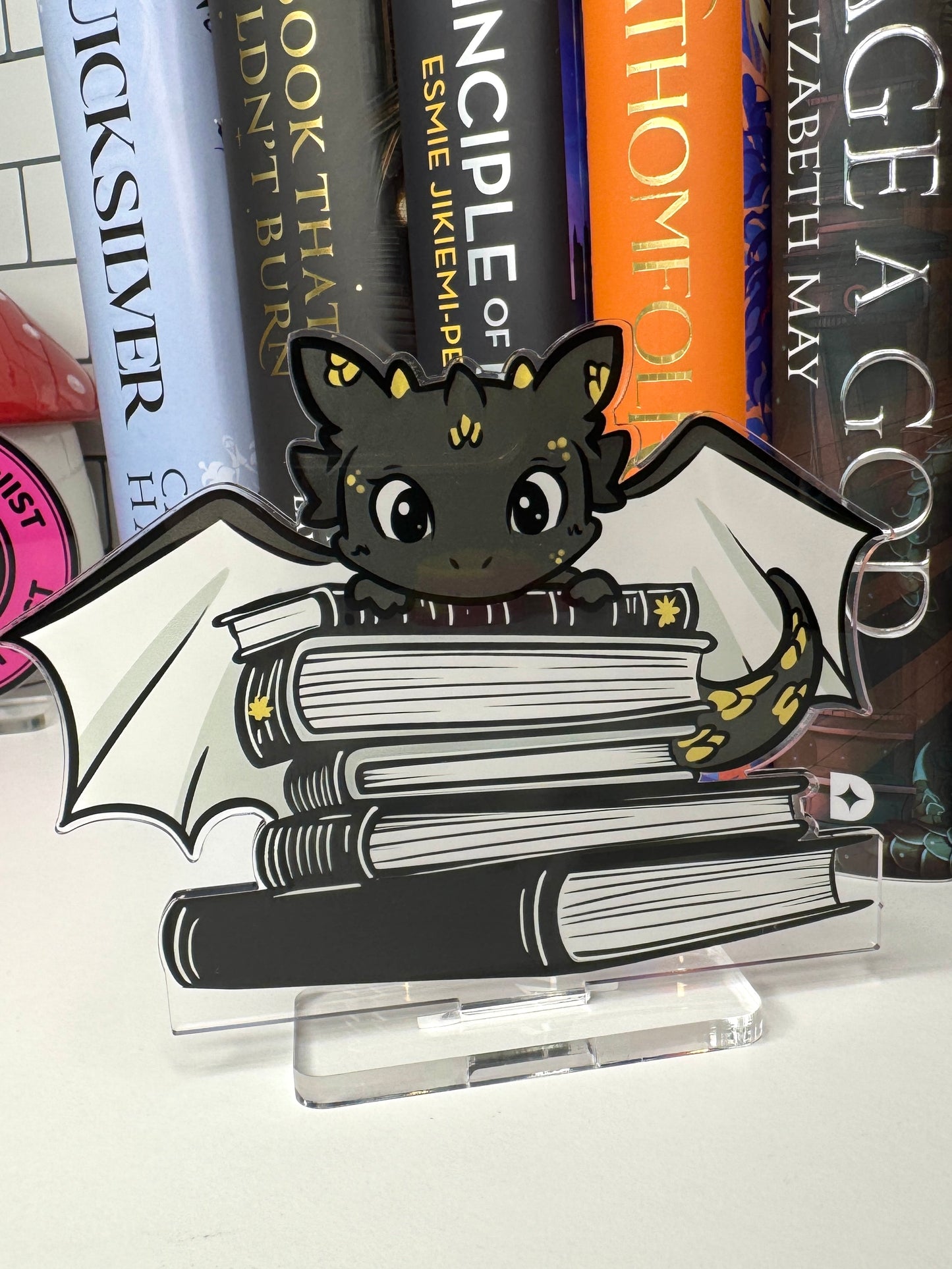 Cute Book Dragon Book Club Book Shelf Decor