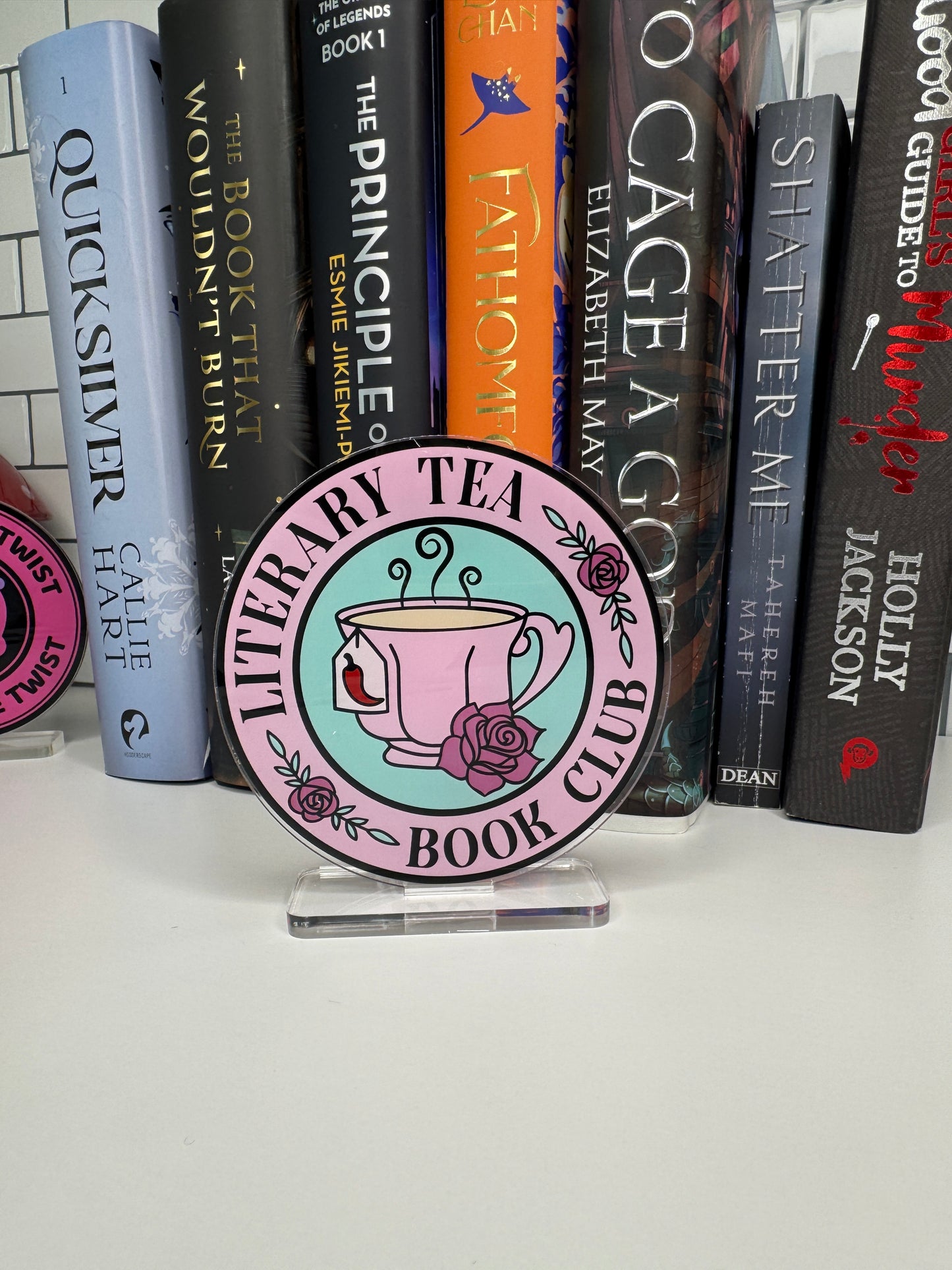 Literary Tea Book Club Book Shelf Decor