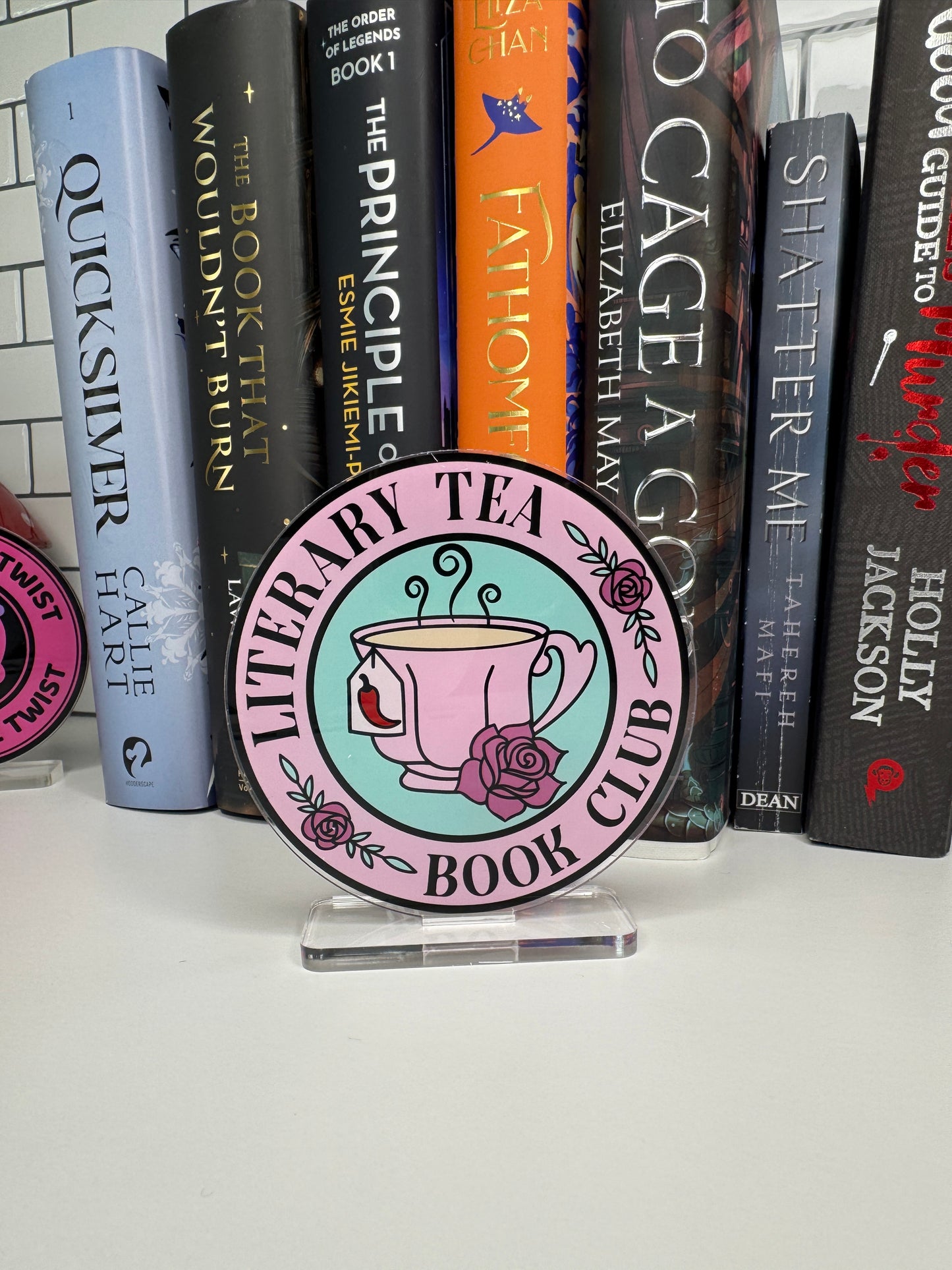 Literary Tea Book Club Book Shelf Decor