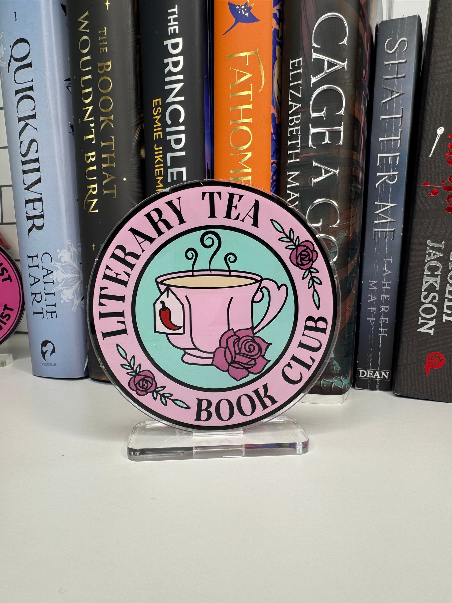 Literary Tea Book Club Book Shelf Decor