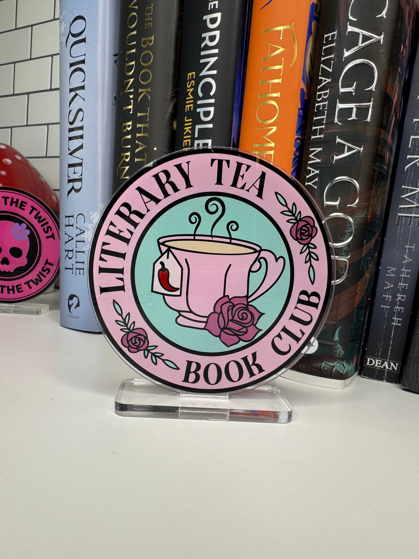 Literary Tea Book Club Book Shelf Decor