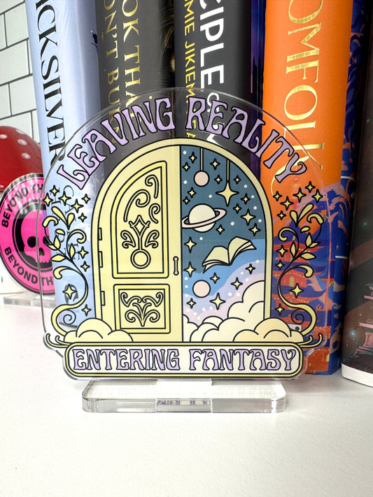Leaving Reality, Entering Fantasy Book Shelf Decor