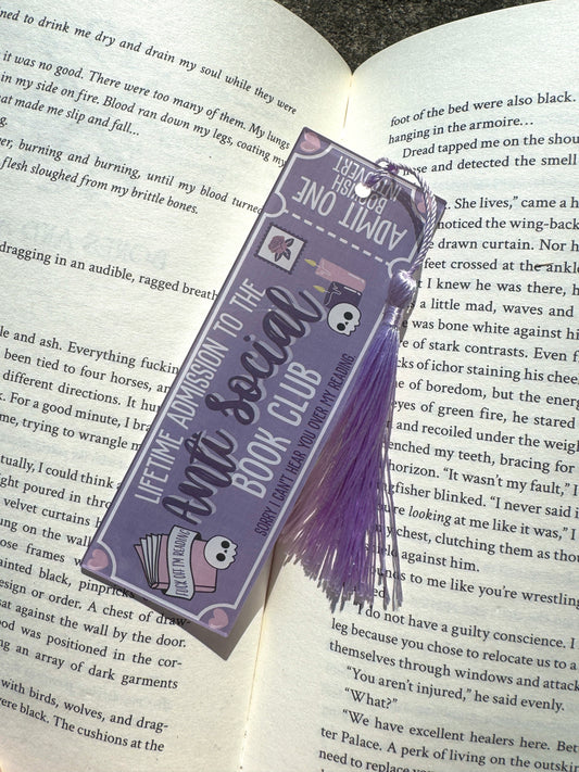 Anti Social Book Club Bookmark