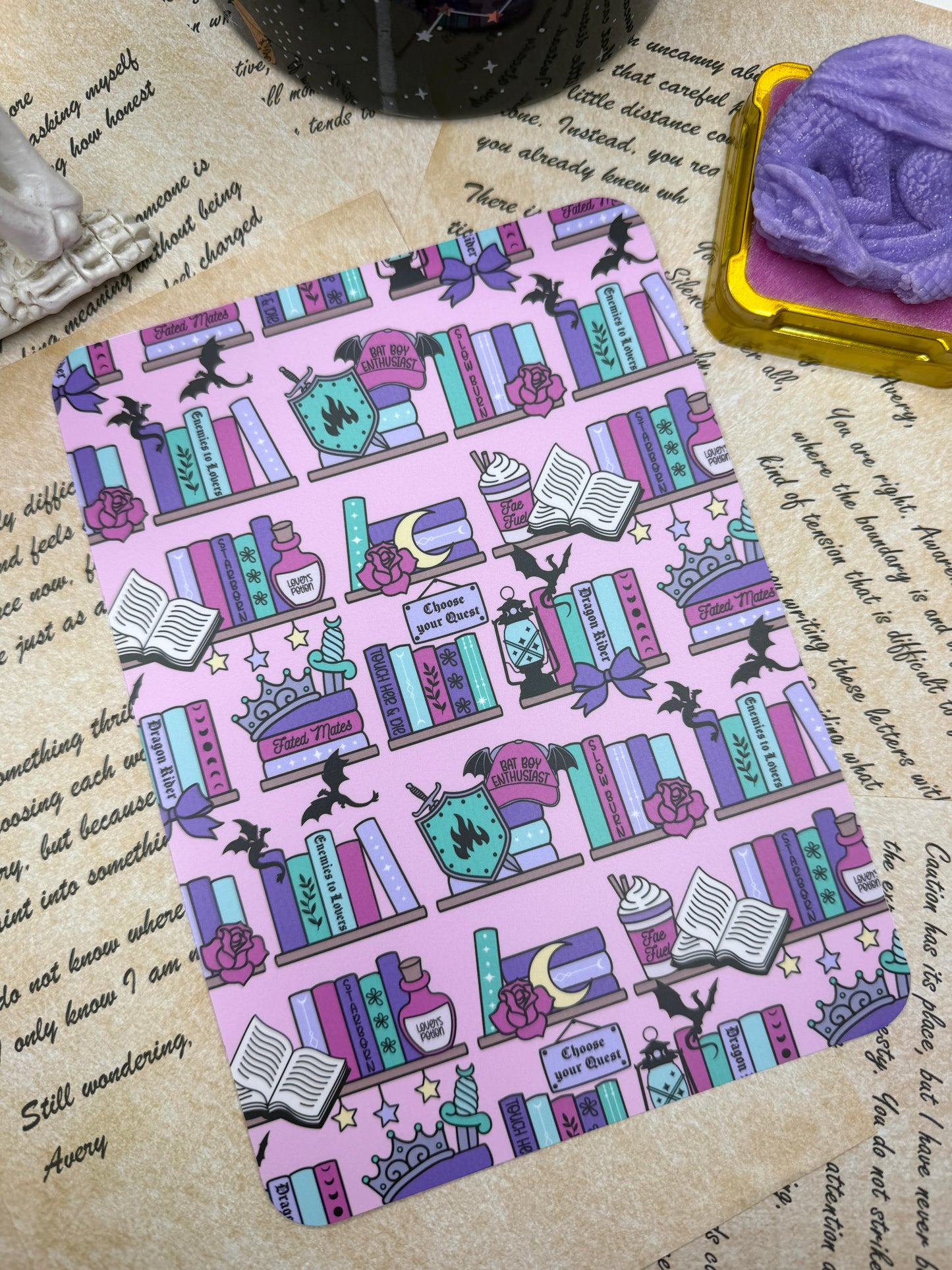 Fantasy Bookshelf Kindle Insert