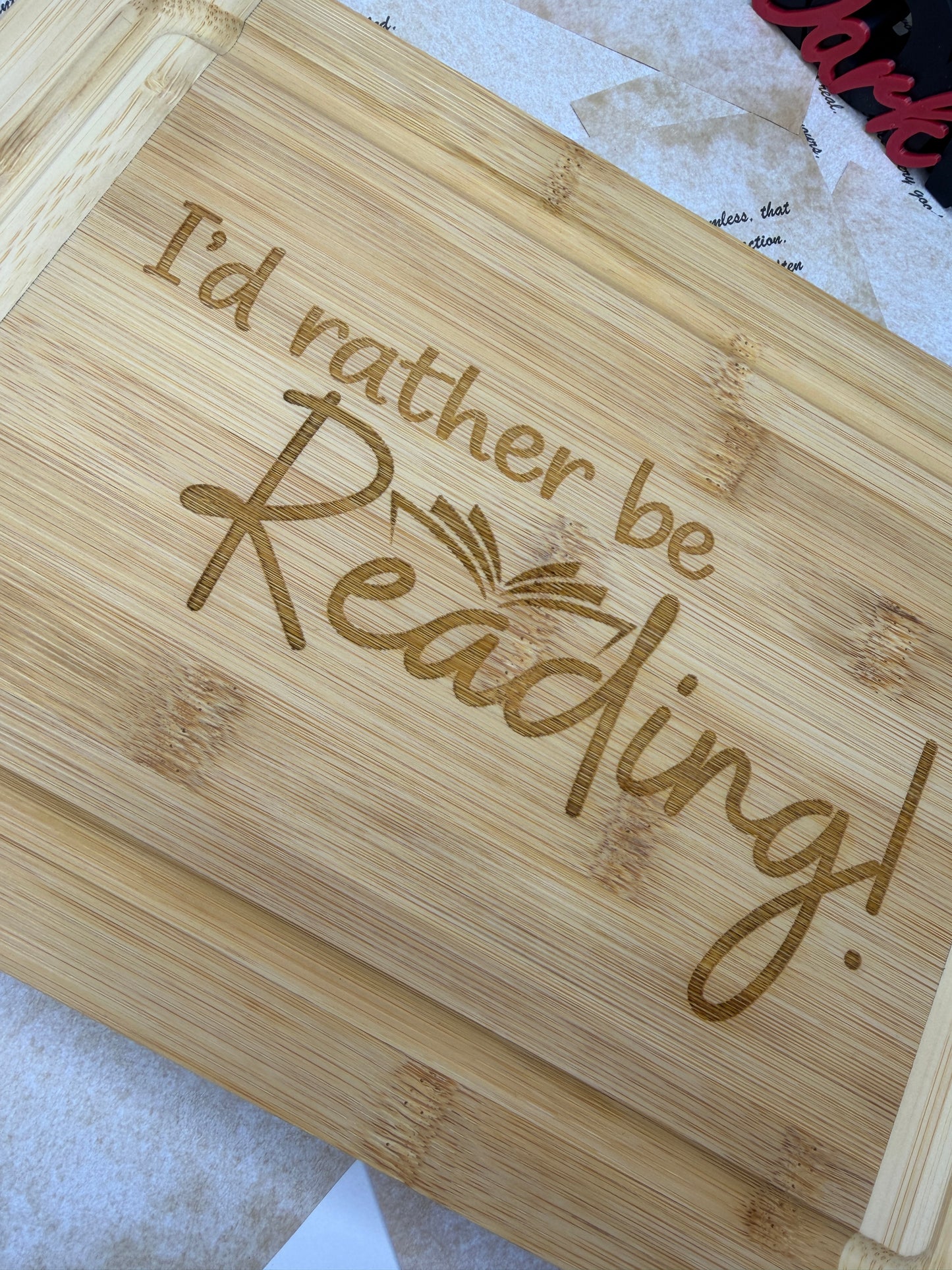 I'd Rather Be Reading Chopping Board