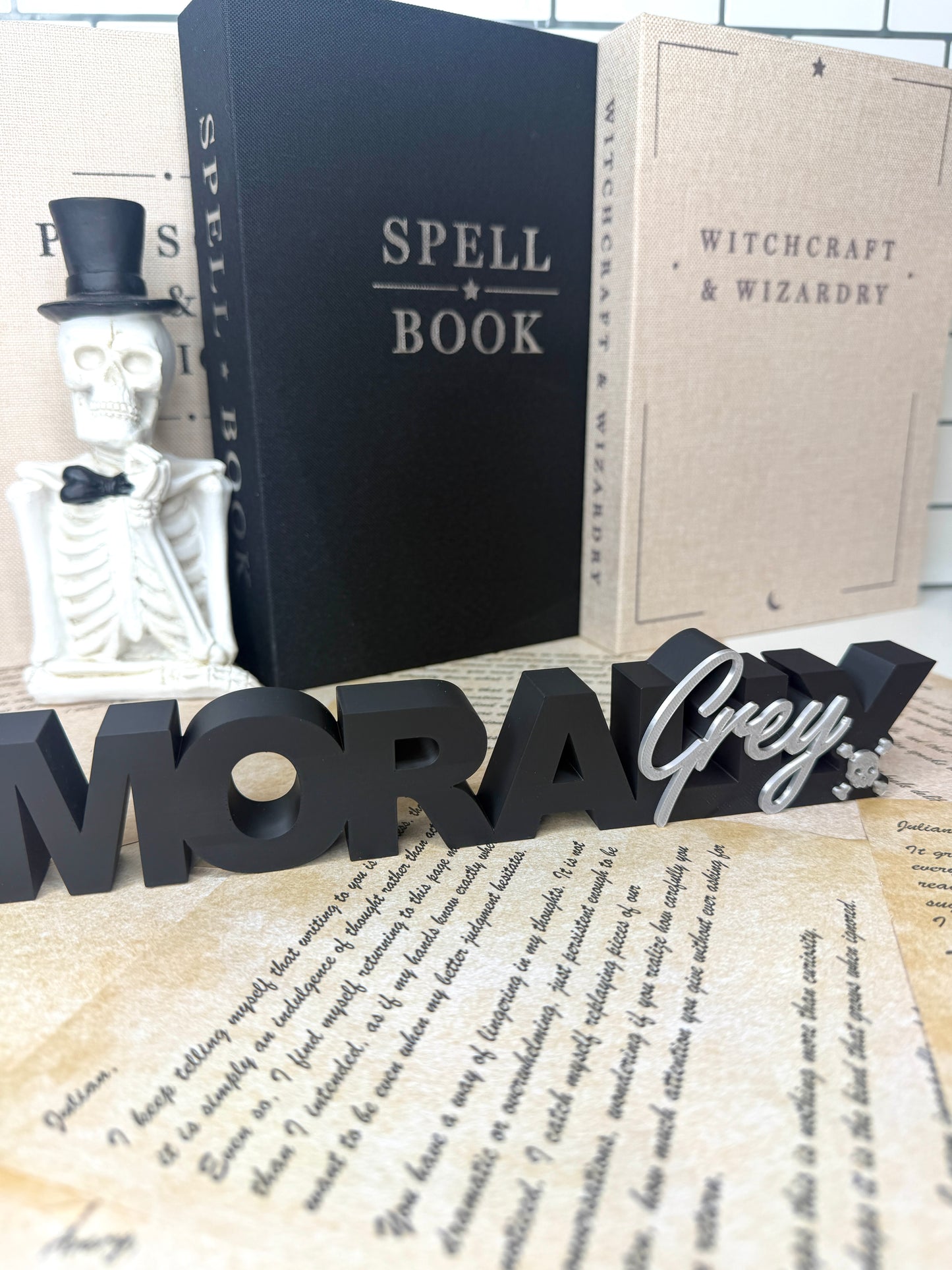 MORALLY GREY SHELF DECOR SIGN