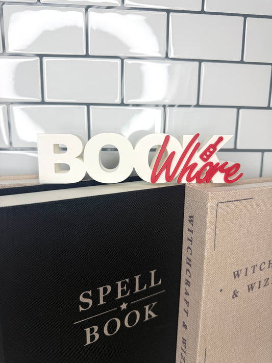 BOOK WH*RE SHELF DECOR SIGN