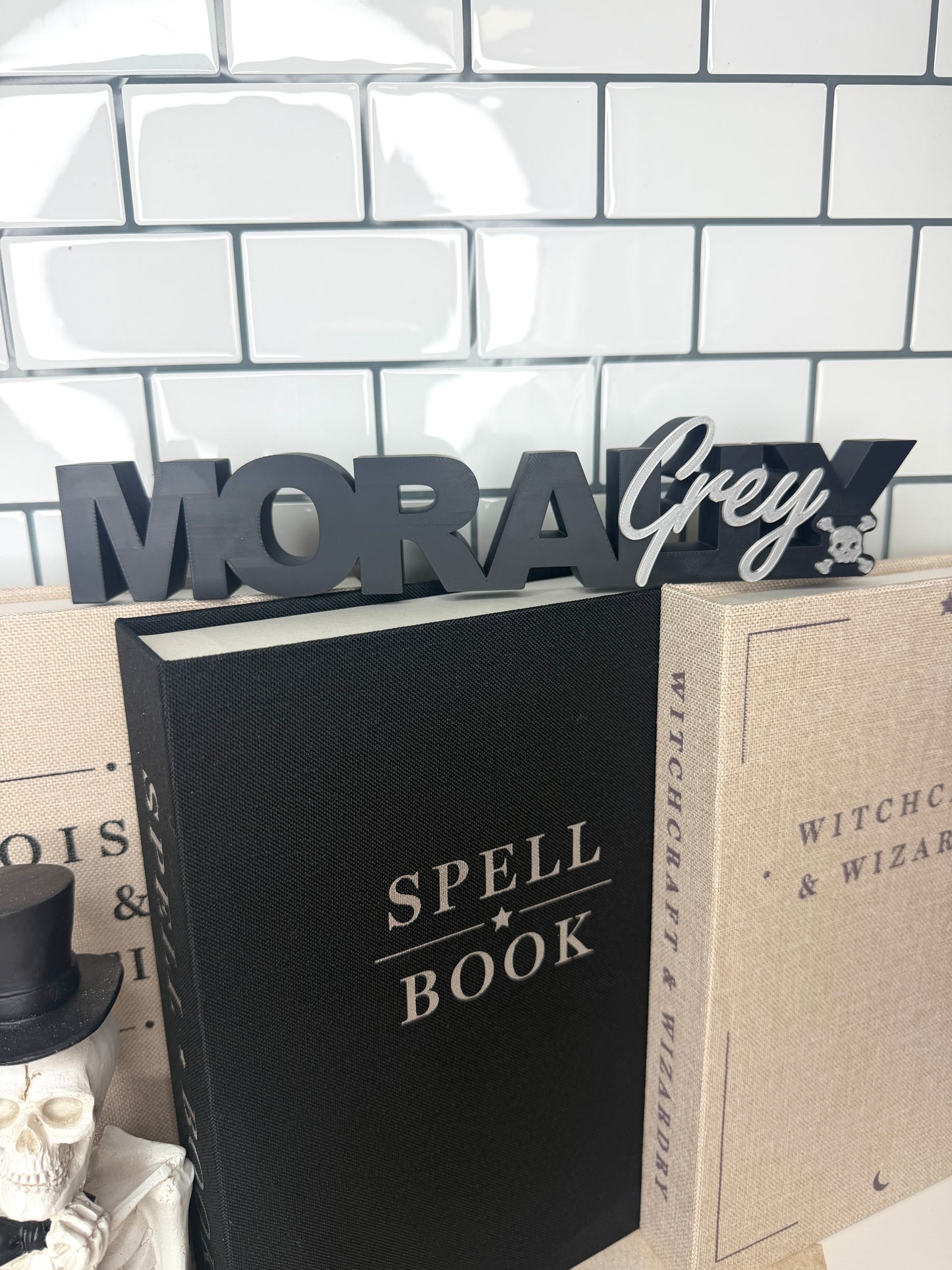 MORALLY GREY SHELF DECOR SIGN