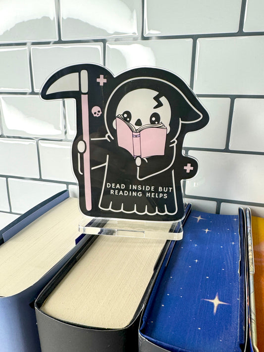Dead Inside Reaper Book Club Book Shelf Decor